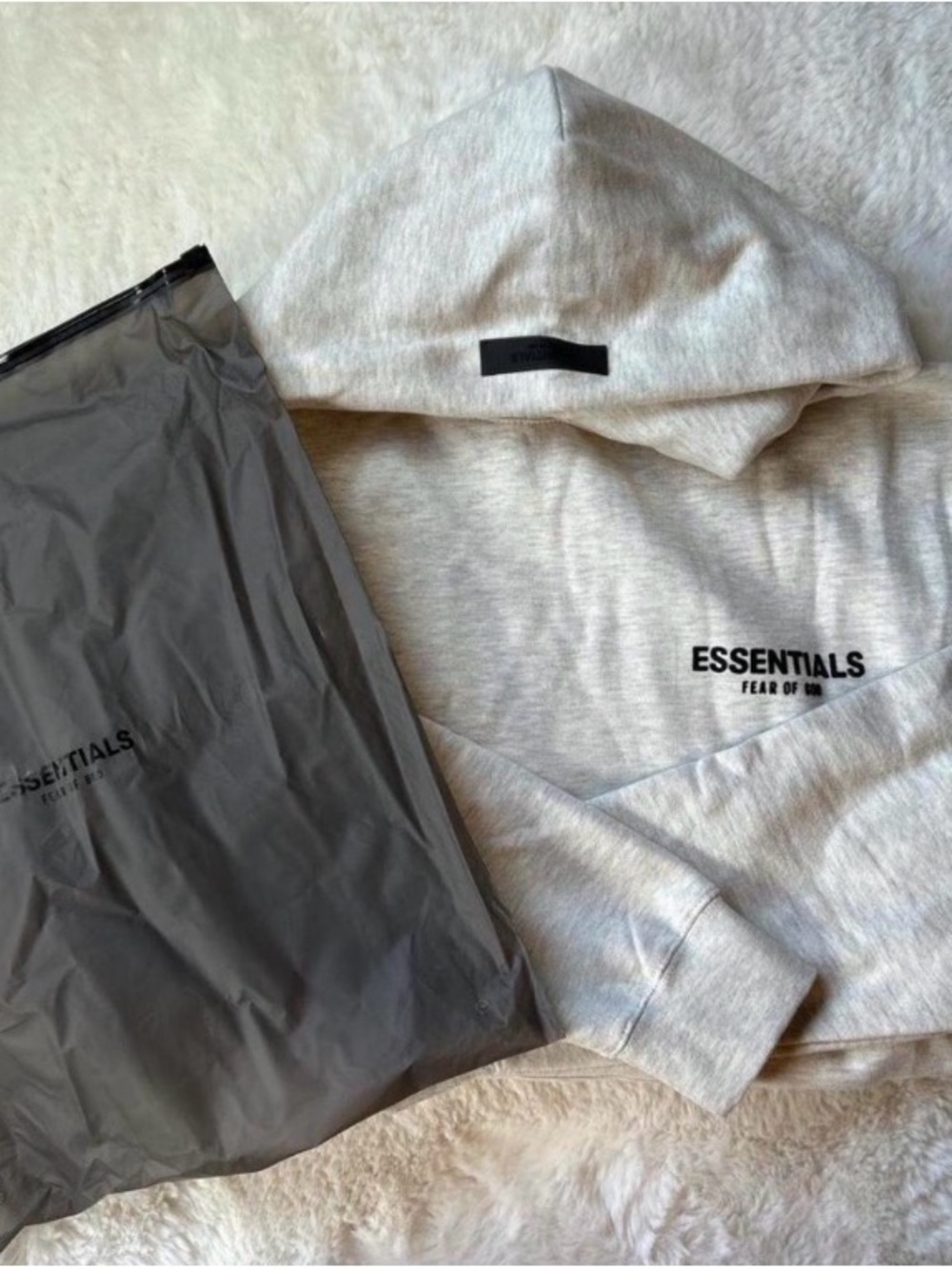 ESSENTIALS Light Gray Pullover Hoodie